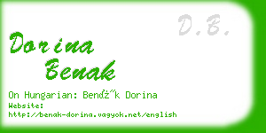 dorina benak business card